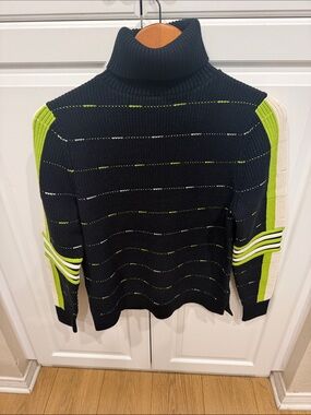 Alp n RockMen's Navy Turtleneck Sweater with Lime Accent